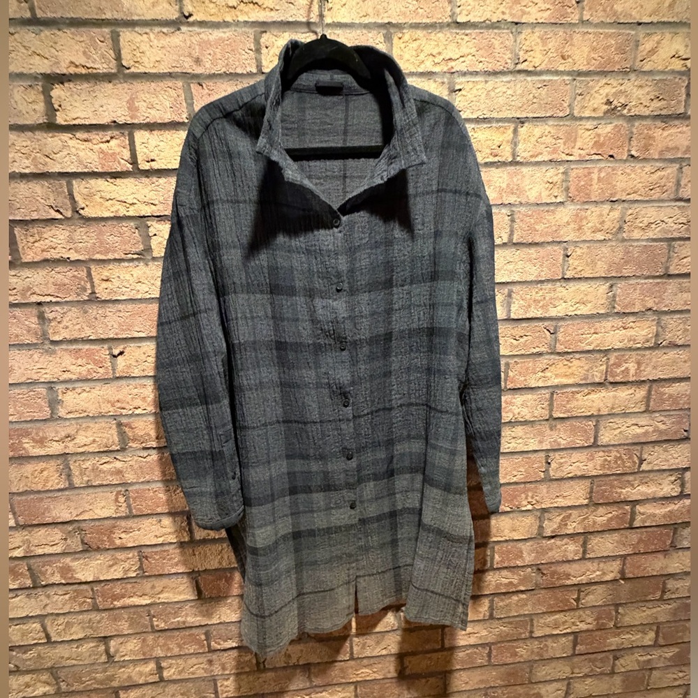 Annette Gortz Plaid Button Down Shirt - Gray
